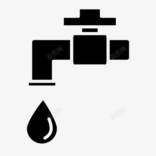 水龙头水渠水管图标svg_新图网 https://ixintu.com 水渠 水管 水龙头