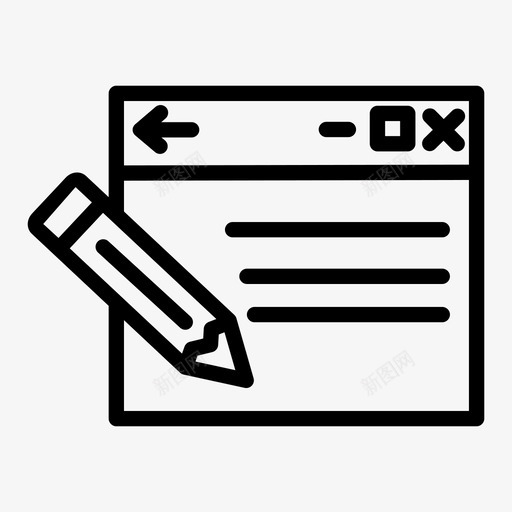 编辑窗口应用程序文本图标svg_新图网 https://ixintu.com 应用程序 文本 社交媒体 窗口 编辑窗口