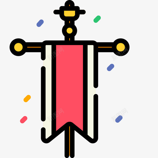 旗帜游行6线颜色图标svg_新图网 https://ixintu.com 旗帜 游行6 线颜色