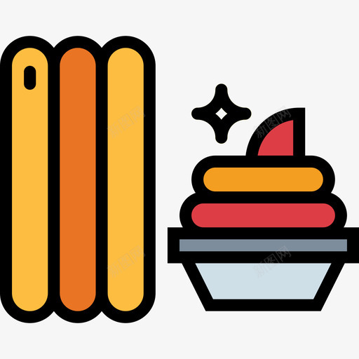 Churros快餐27线性颜色图标svg_新图网 https://ixintu.com Churros 快餐27 线性颜色