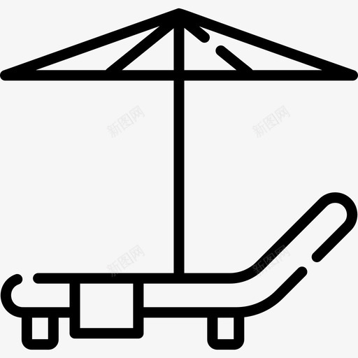 日光浴床水上公园9号直线型图标svg_新图网 https://ixintu.com 日光浴床 水上公园9号 直线型