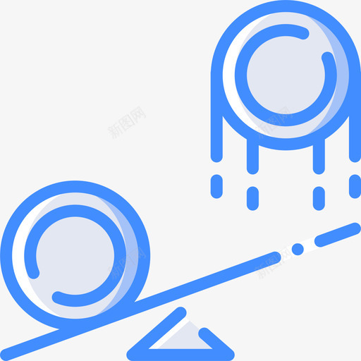 跷跷板物理5蓝色图标svg_新图网 https://ixintu.com 物理5 蓝色 跷跷板