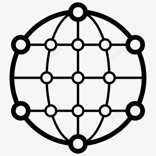 全球连接社区全球业务图标svg_新图网 https://ixintu.com 互联网 全球业务 全球网络 全球连接 搜索引擎优化和网络线路图标 社区