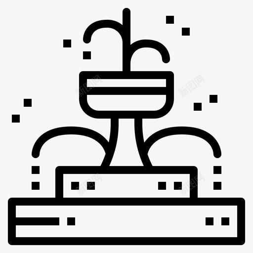 喷泉建筑物花园图标svg_新图网 https://ixintu.com 公园 喷泉 建筑物 火车站 花园