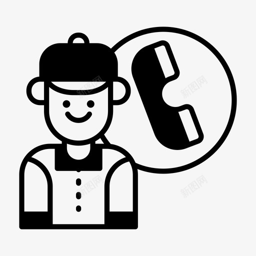 服务电话送货员图标svg_新图网 https://ixintu.com 服务 电话 送货员
