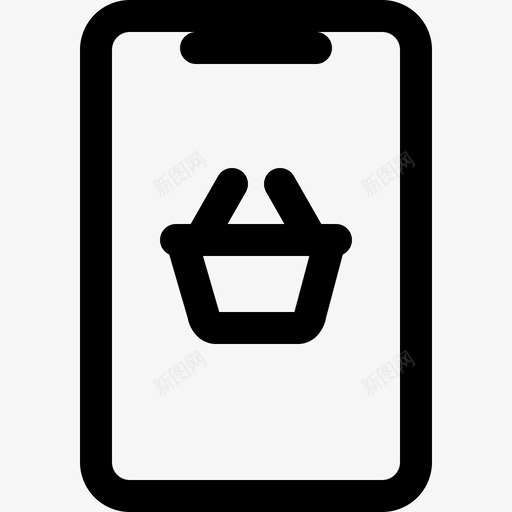 移动网上商店应用程序电子商务图标svg_新图网 https://ixintu.com 应用程序 电子商务 电子商务黑线 电话 移动网上商店