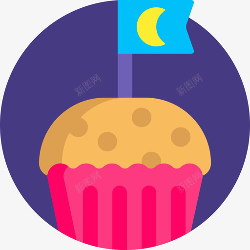 纸杯蛋糕夜派对15平铺图标svg_新图网 https://ixintu.com 夜派对15 平铺 纸杯蛋糕