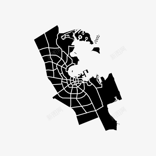 多哈行政区划行政区划城市地图图标svg_新图网 https://ixintu.com 卡塔尔 城市地图 城市行政区划 多哈省 多哈行政区划 行政区划