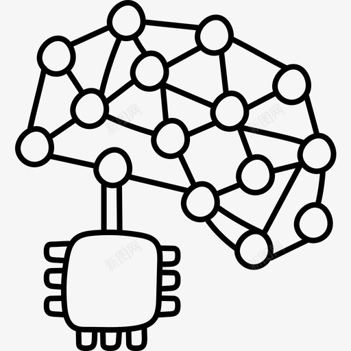大脑机器人32黑色图标svg_新图网 https://ixintu.com 大脑 机器人32 黑色