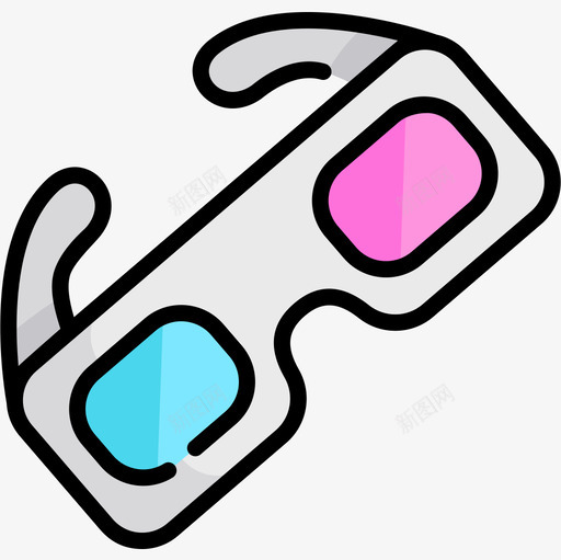3d眼镜80年代10线性颜色图标svg_新图网 https://ixintu.com 3d眼镜 80年代10 线性颜色