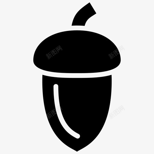 橡子干橡子橡树图标svg_新图网 https://ixintu.com 干橡子 橡子 橡树 野果 食物v1字形图标