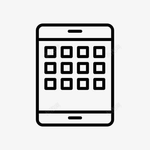 平板电脑拨号盘按键图标svg_新图网 https://ixintu.com 平板电脑 手机 拨号盘 按键