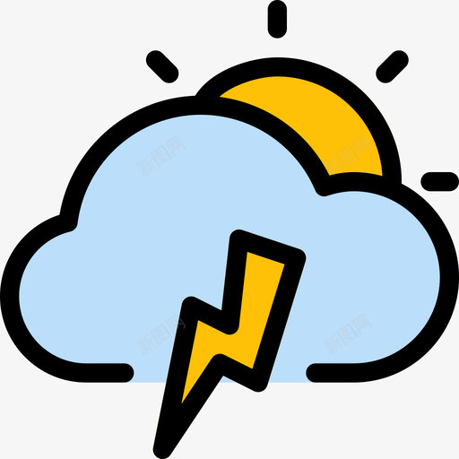 暴风雨173号天气线形颜色图标svg_新图网 https://ixintu.com 173号天气 暴风雨 线形颜色