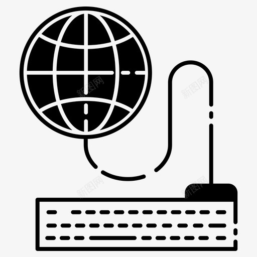 键盘电脑地球仪图标svg_新图网 https://ixintu.com 互联网 全球 地球仪 电脑 键盘