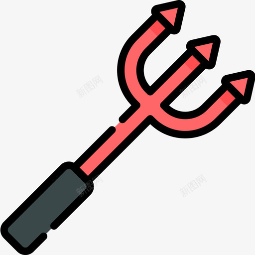 三叉戟万圣节70线性颜色图标svg_新图网 https://ixintu.com 万圣节70 三叉戟 线性颜色