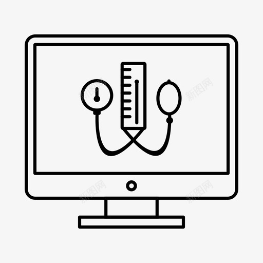 血压计医疗保健液晶显示器图标svg_新图网 https://ixintu.com 医疗 医疗保健 液晶显示器 血压计