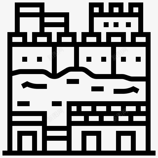 贾萨默堡贾萨尔默堡建筑图标svg_新图网 https://ixintu.com 印度海岸线 地标 建筑 贾萨尔默堡 贾萨默堡