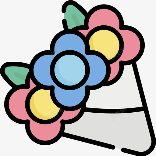 花毕业2线形颜色图标svg_新图网 https://ixintu.com 毕业2 线形颜色 花