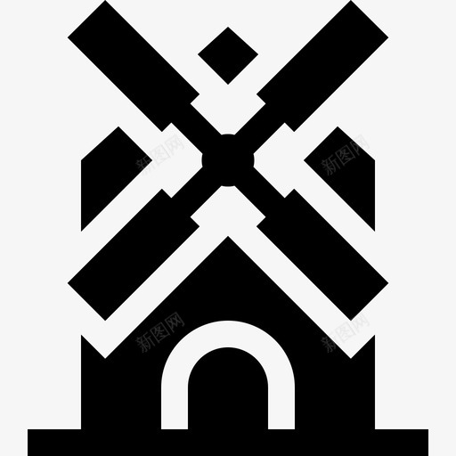 风车荷兰2号填充图标svg_新图网 https://ixintu.com 填充 荷兰2号 风车