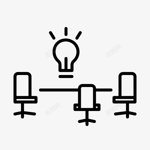 会议讨论头脑风暴共同工作图标svg_新图网 https://ixintu.com 会议讨论 共同工作 共同工作空间 创业 办公室 头脑风暴 想法