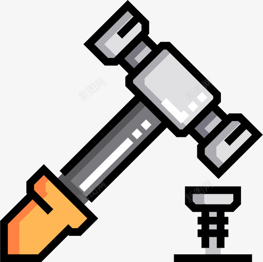 锤子工具箱5线颜色图标svg_新图网 https://ixintu.com 工具箱5 线颜色 锤子