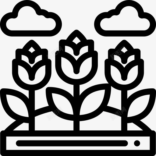 花卉景观47线状图标svg_新图网 https://ixintu.com 景观47 线状 花卉
