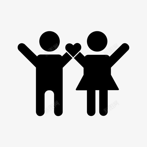 孩子男孩女孩图标svg_新图网 https://ixintu.com 女孩 孩子 孩子们 年轻 爱 玩耍 男孩