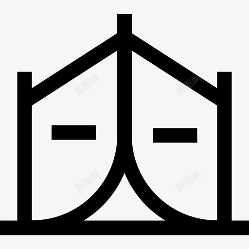 帐篷户外活动24线性图标svg_新图网 https://ixintu.com 帐篷 户外活动24 线性