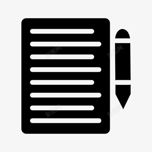 纸和笔书笔记图标svg_新图网 https://ixintu.com 书 书写 笔记 纸和笔 餐厅