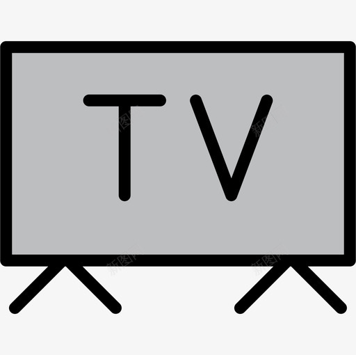 电视家用电器2台线性彩色图标svg_新图网 https://ixintu.com 家用电器2台 电视 线性彩色