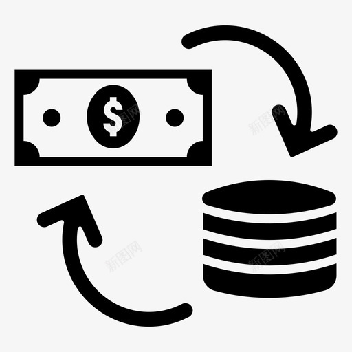 货币兑换现金硬币图标svg_新图网 https://ixintu.com 现金 硬币 货币 货币兑换 黄金
