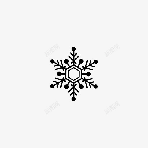 雪花寒冷冰冻图标svg_新图网 https://ixintu.com 冬天 冰冻 寒冷 滑雪 雪花 霜冻