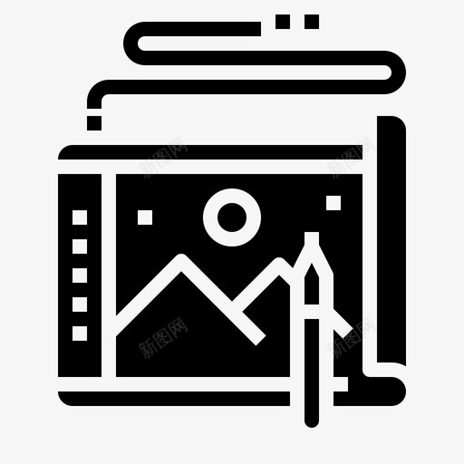 数码艺术绘画图形图标svg_新图网 https://ixintu.com 创意设计黑色 图形 平板电脑 数码艺术 绘画