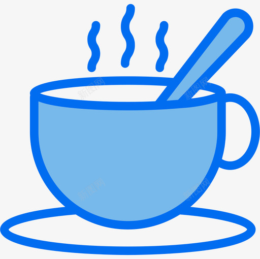 咖啡杯商务元素2蓝色图标svg_新图网 https://ixintu.com 咖啡杯 商务元素2 蓝色