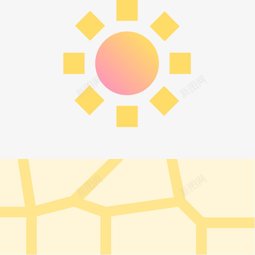 干旱灾难6黄色图标svg_新图网 https://ixintu.com 干旱 灾难6 黄色
