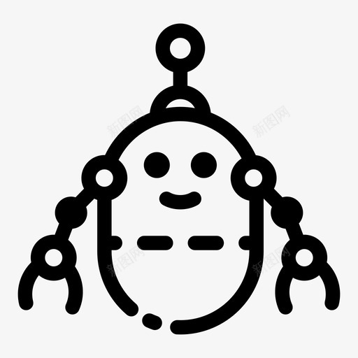 机器人未来派机器图标svg_新图网 https://ixintu.com 技术 未来派 机器 机器人 科学