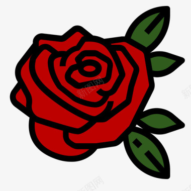 玫瑰色天然香味2线性颜色图标图标