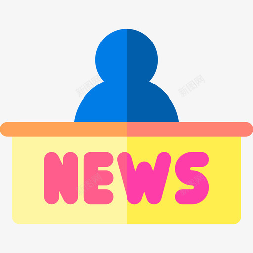 新闻记者电视8台平铺图标svg_新图网 https://ixintu.com 平铺 新闻记者 电视8台