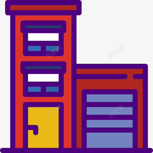 房屋40号楼线性颜色图标svg_新图网 https://ixintu.com 40号楼 房屋 线性颜色