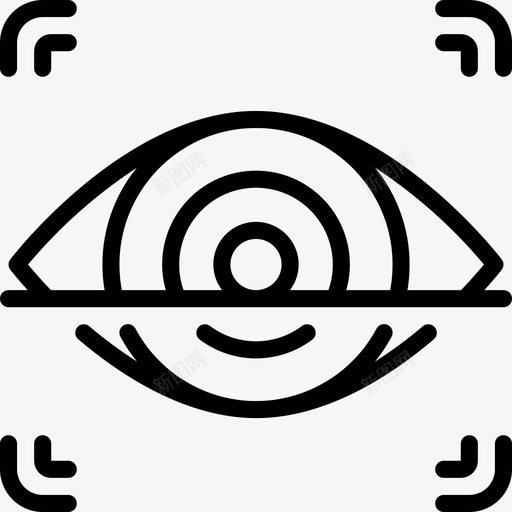 眼睛扫描生物识别线性图标svg_新图网 https://ixintu.com 生物识别 眼睛扫描 线性
