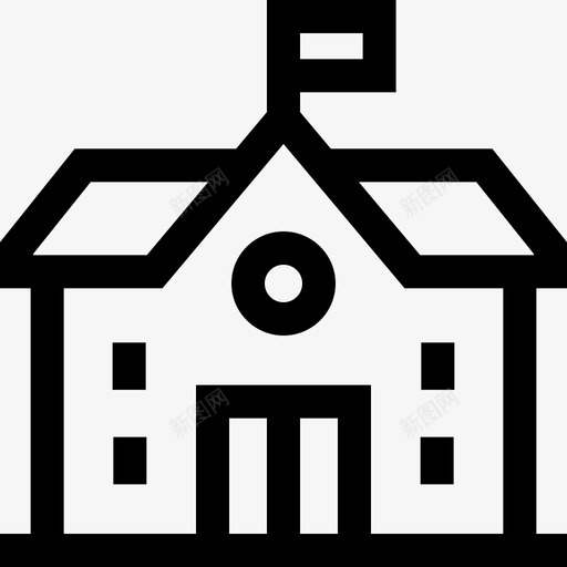 学校城市7号楼直线图标svg_新图网 https://ixintu.com 城市7号楼 学校 直线
