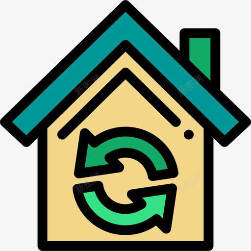 住宅温室4线性颜色图标svg_新图网 https://ixintu.com 住宅 温室4 线性颜色