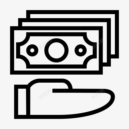 赞助商现金所得图标svg_新图网 https://ixintu.com 所得 手 收入 现金 营销财务线 资金 赞助商