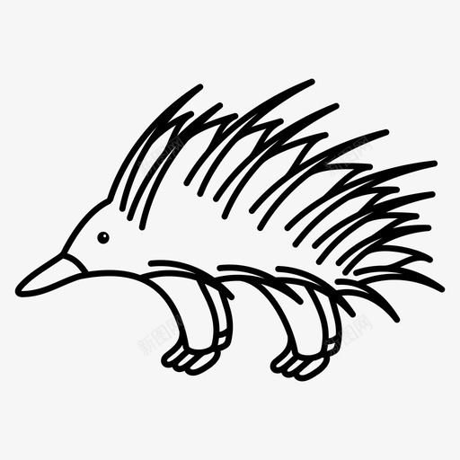 针鼹穴居刺猬图标svg_新图网 https://ixintu.com 刺猬 刺食蚁兽 穴居 针鼹