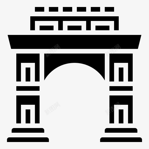 凯旋门建筑地标图标svg_新图网 https://ixintu.com 凯旋门 地标 建筑