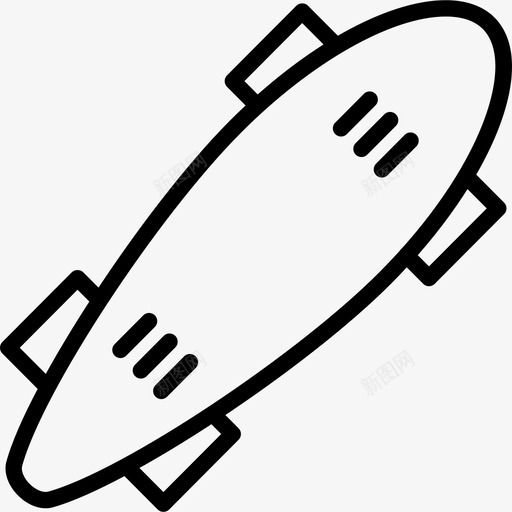 滑板户外活动8直线型图标svg_新图网 https://ixintu.com 户外活动8 滑板 直线型