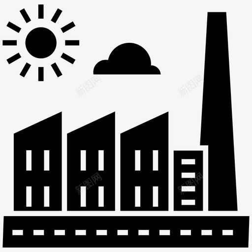 工厂商业建筑工业图标svg_新图网 https://ixintu.com 发电厂 商业建筑 工业 工厂 环境相关的字形图标