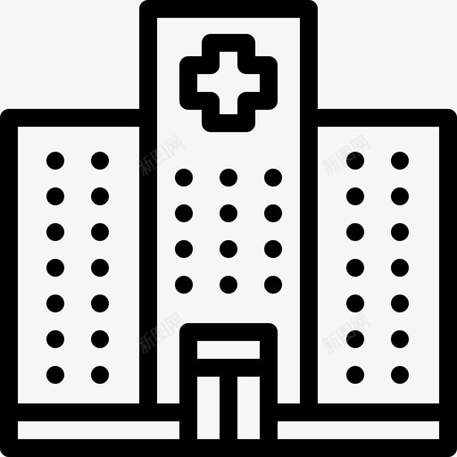 医院城市建筑线性图标svg_新图网 https://ixintu.com 医院 城市建筑 线性