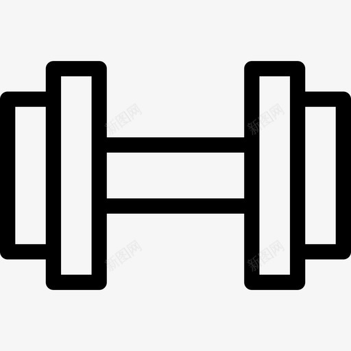 哑铃健身房11直线型图标svg_新图网 https://ixintu.com 健身房11 哑铃 直线型