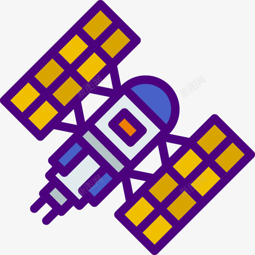 卫星空间64线颜色图标svg_新图网 https://ixintu.com 卫星 空间64 线颜色